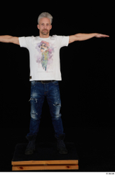 Lutro blue jeans casual dressed standing t poses white t shirt whole body  jpg